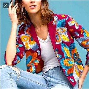 Anthropologie Woodstock embroidered Blazer Jacket. Size small